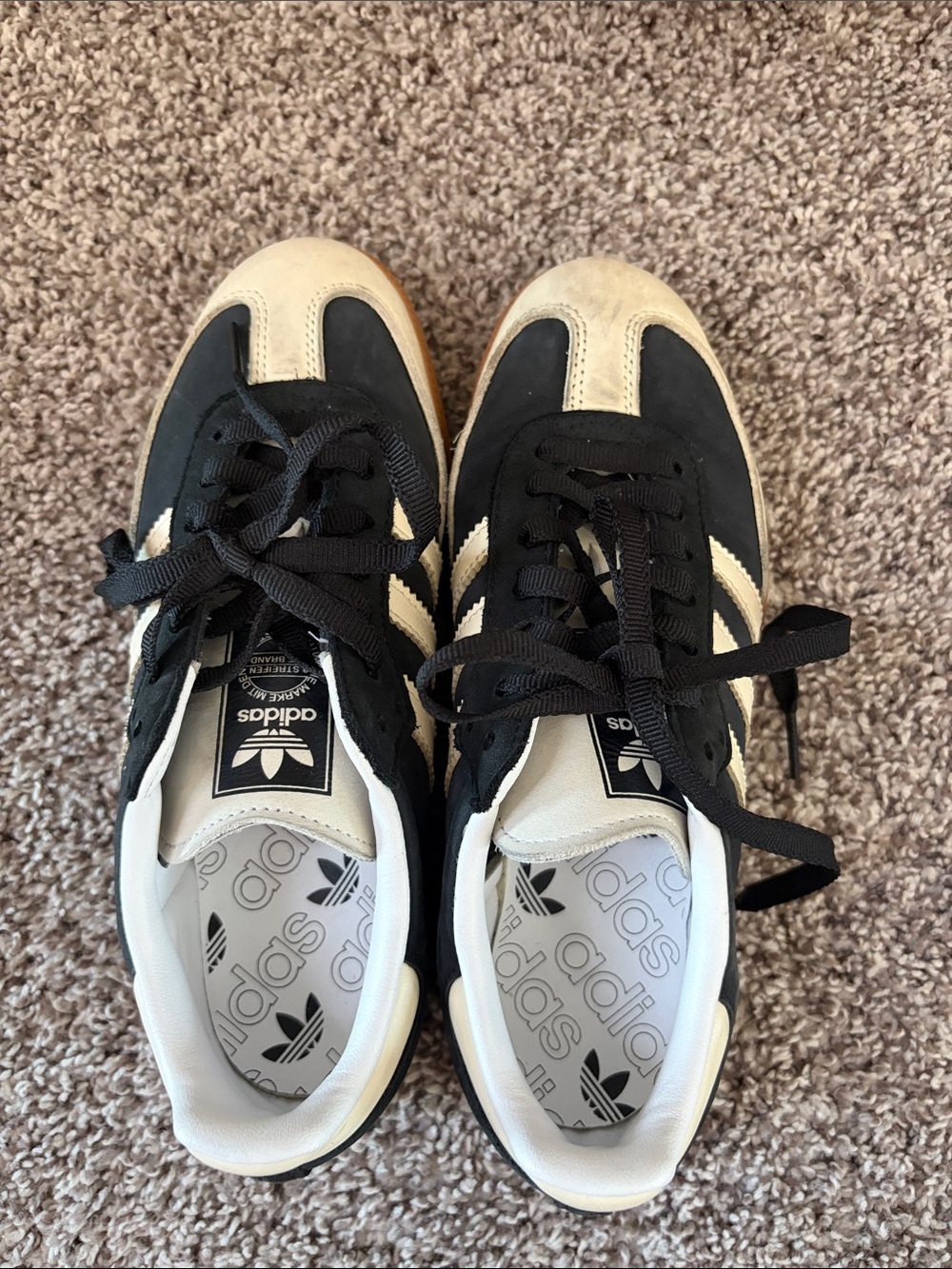 adidas SAMBA Black and Cream Casual Suede Sneakers